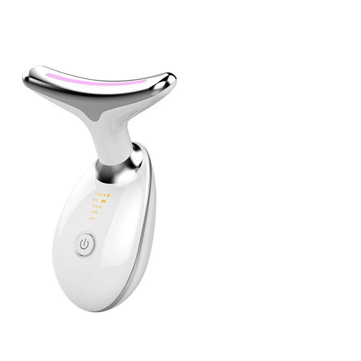 Dispozitiv facial, 3 in 1 pentru hidratare, eliminarea ridurilor, regenerarea pielii, actiune tripla cu lumina led pentru fata, gat, decolteu si maini