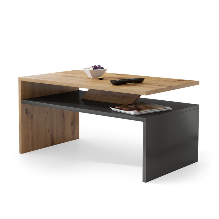 Холна маса Mazzoni, PRIMA, Artisan Oak / Anthracite, 90 x 50 cm