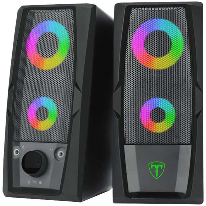 T-Dagger Matrix hangszórók, RGB világítás, 2x3W, fekete