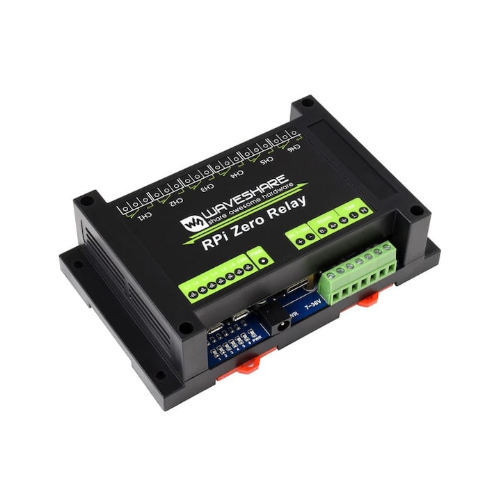 Индустриален релеен модул RPi Zero Waveshare, 6 канала RS485/CAN, Съвместим с Raspberry Pi Zero