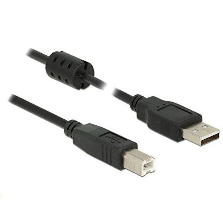 Cablu USB 2.0 de imprimanta la USB-B T-T 5m Negru, Delock 84899