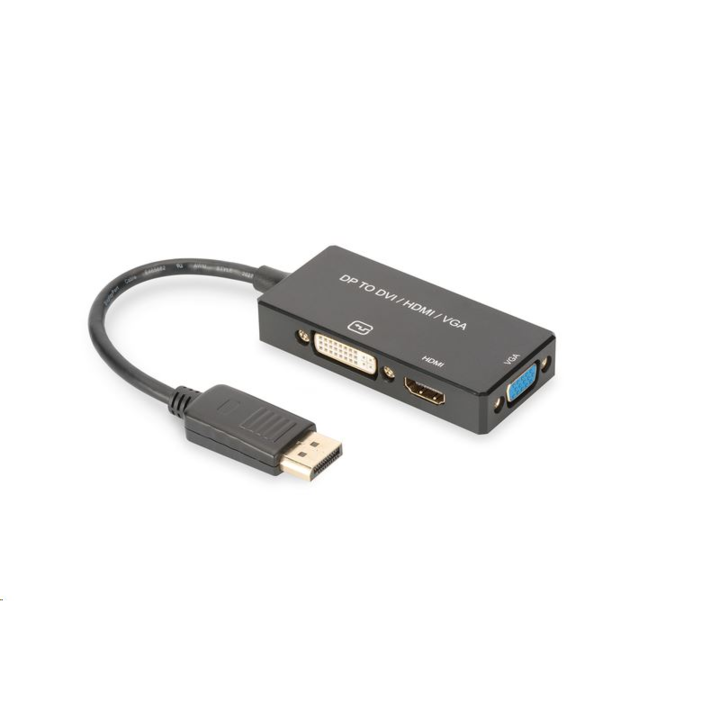Assmann DisplayPort адаптер, HDMI/VGA, 0,2 м, черен