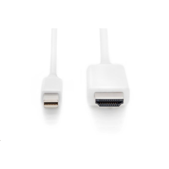 Кабел Assmann, Mini Displayport/HDMI, 2 м, бял