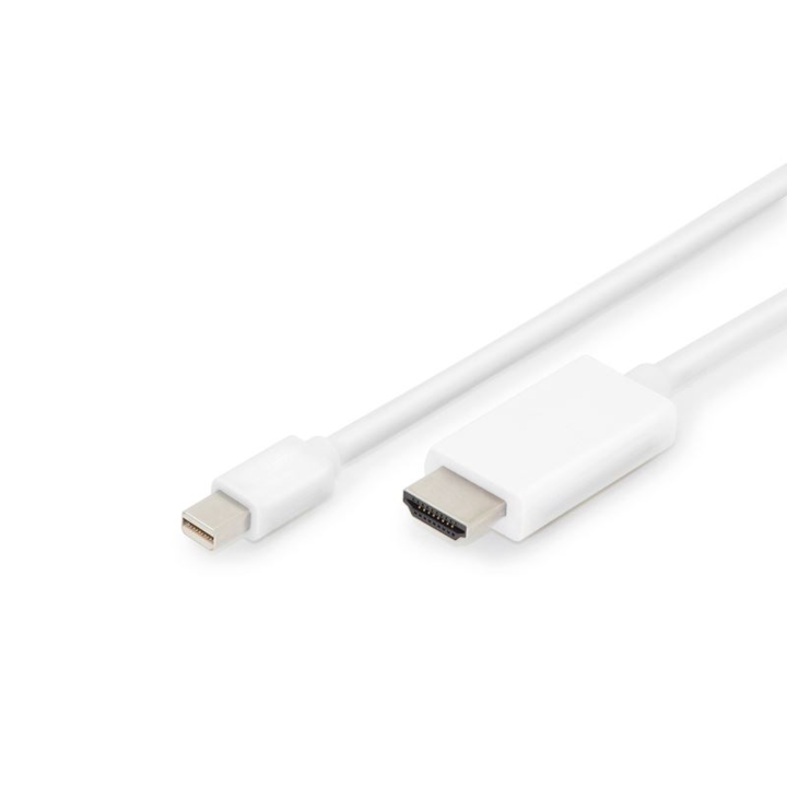 Кабел Assmann, Mini Displayport/HDMI, 2 м, бял