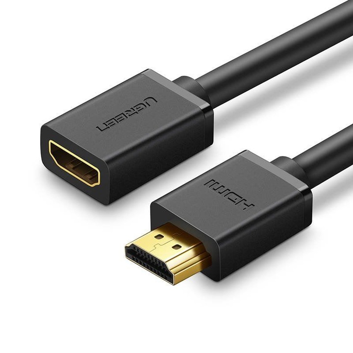Кабел Ugreen HDMI (Female) - HDMI (Male), 4K, 10.2 Gbps, 340 Mhz, Audio, Ethernet, 0.5m, черен