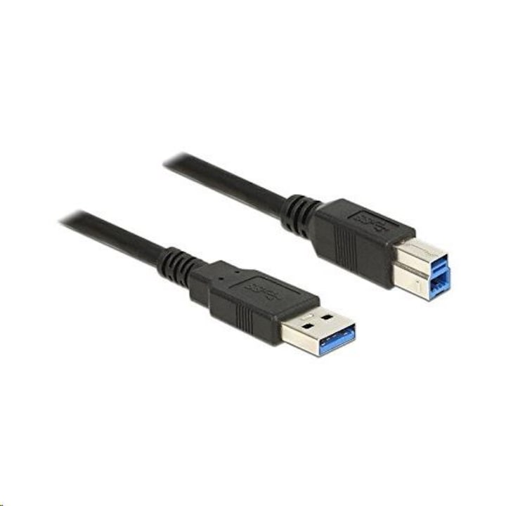Cablu Delock, USB-A/USB-B, USB 3.0, 3m, Negru