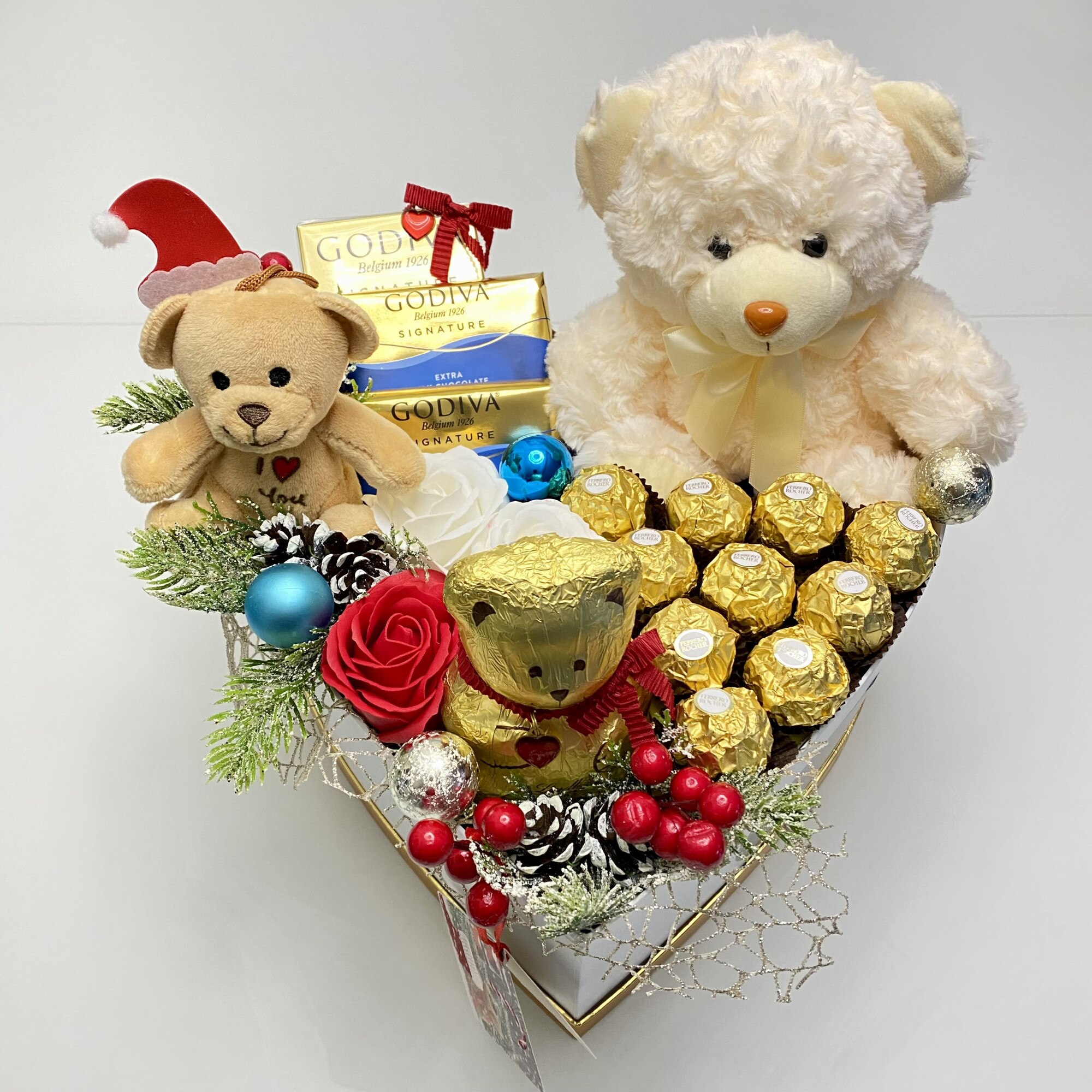 Chocobox díszdoboz, rózsák, csokoládé, medve, üdvözlőlap - eMAG.hu