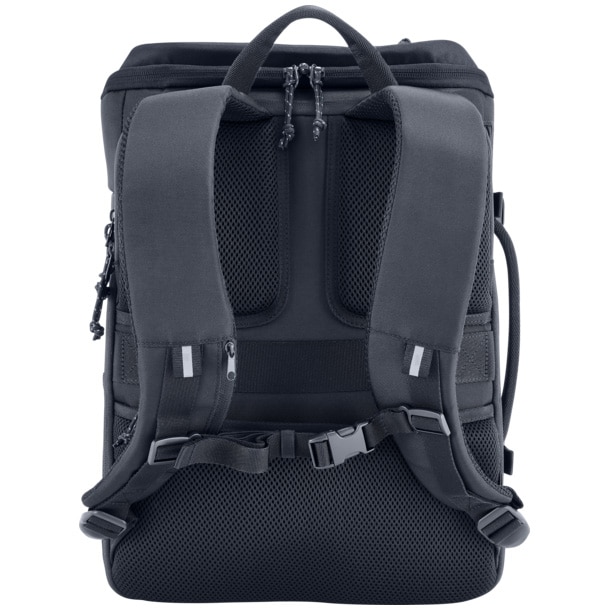 Rucsac extensibil HP Travel 25L pentru laptop 15.6", extensibil pana la 30L, buzunar RFID, fermoare blocabile, buzunar pentru tracker, exterior din plastic 100% reciclat, albastru
