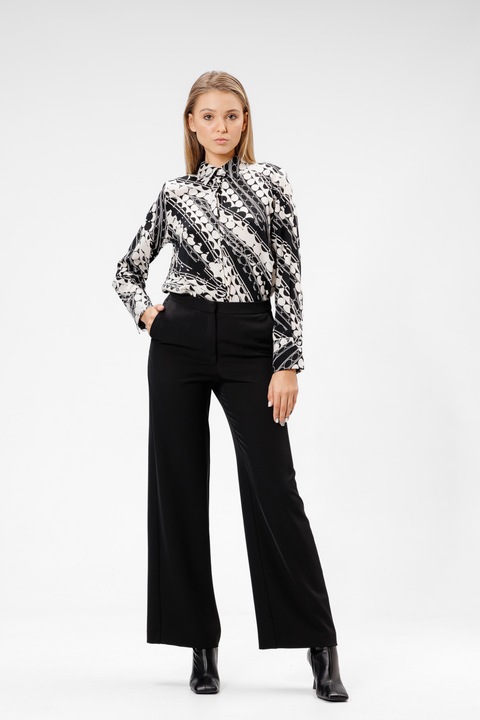Női ing, RVL Fashion, viszkóz, absztrakt mintával, fekete/fehér, D3400