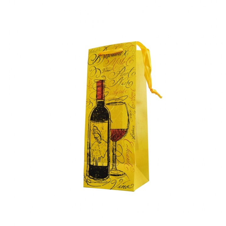 Хартиена подаръчна торбичка TL-50, Canpol, 12.7x33x11.3 см, Жълта