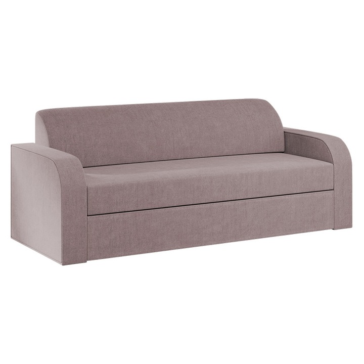 Canapea Mini, extensibila, stofa, 220 x 84 x 83 cm, Roze