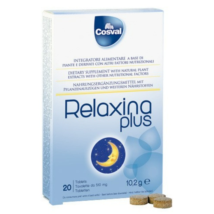 Supliment alimentar Relaxina Plus, Cosval, Pentru somn linistit, 20 tablete