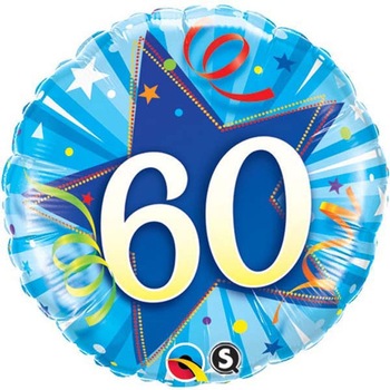Balon Folie 45 cm Numarul 60 - Albastru, Qualatex 30276 Balon Folie 45 cm Numarul 60 - Albastru, Qualatex 30276