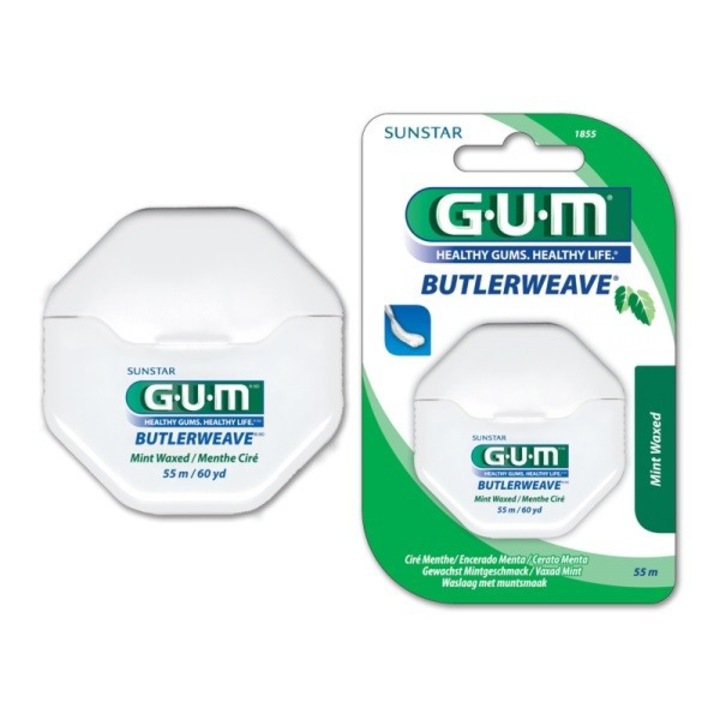 Восъчен конец за зъби GUM, ButlerWeave, Мента, 55 м