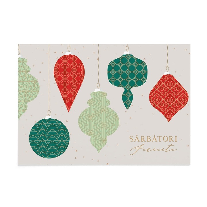 Felicitare Craciun Christmas Balls, Zizula Cards, 105 X 150 mm