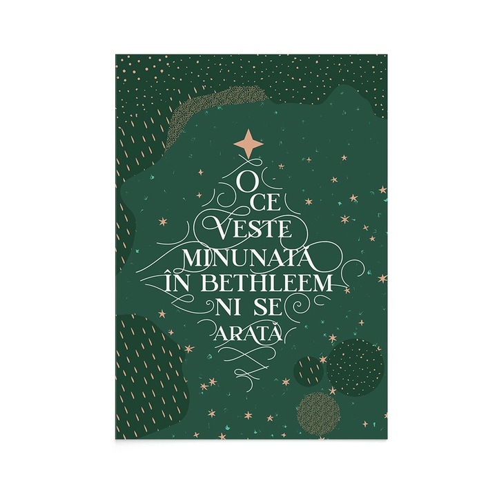 Felicitare Craciun Christmas Typography, Zizula Cards, 105 X 150 mm