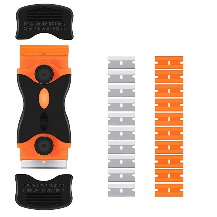 Стъргалка за прозорци, С два края метално и пластмасово острие