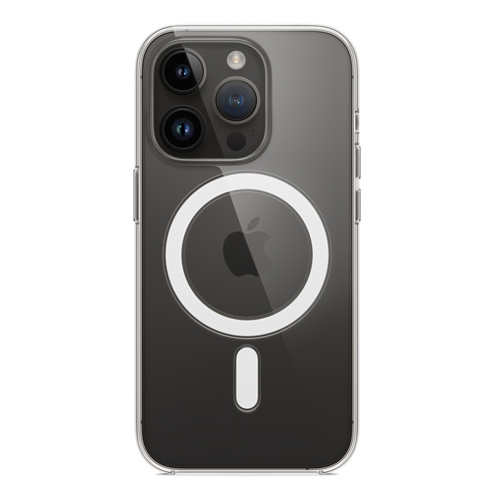 Защитен калъф AZIAO MagSafe, съвместим с Apple iPhone 14 Pro Max, силиконов TPU, технология Ultra Protection, Slim Fit, бързо безжично зареждане, прозрачен