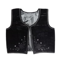 Vesta populara dama, cusuta cu margele, negru, 54