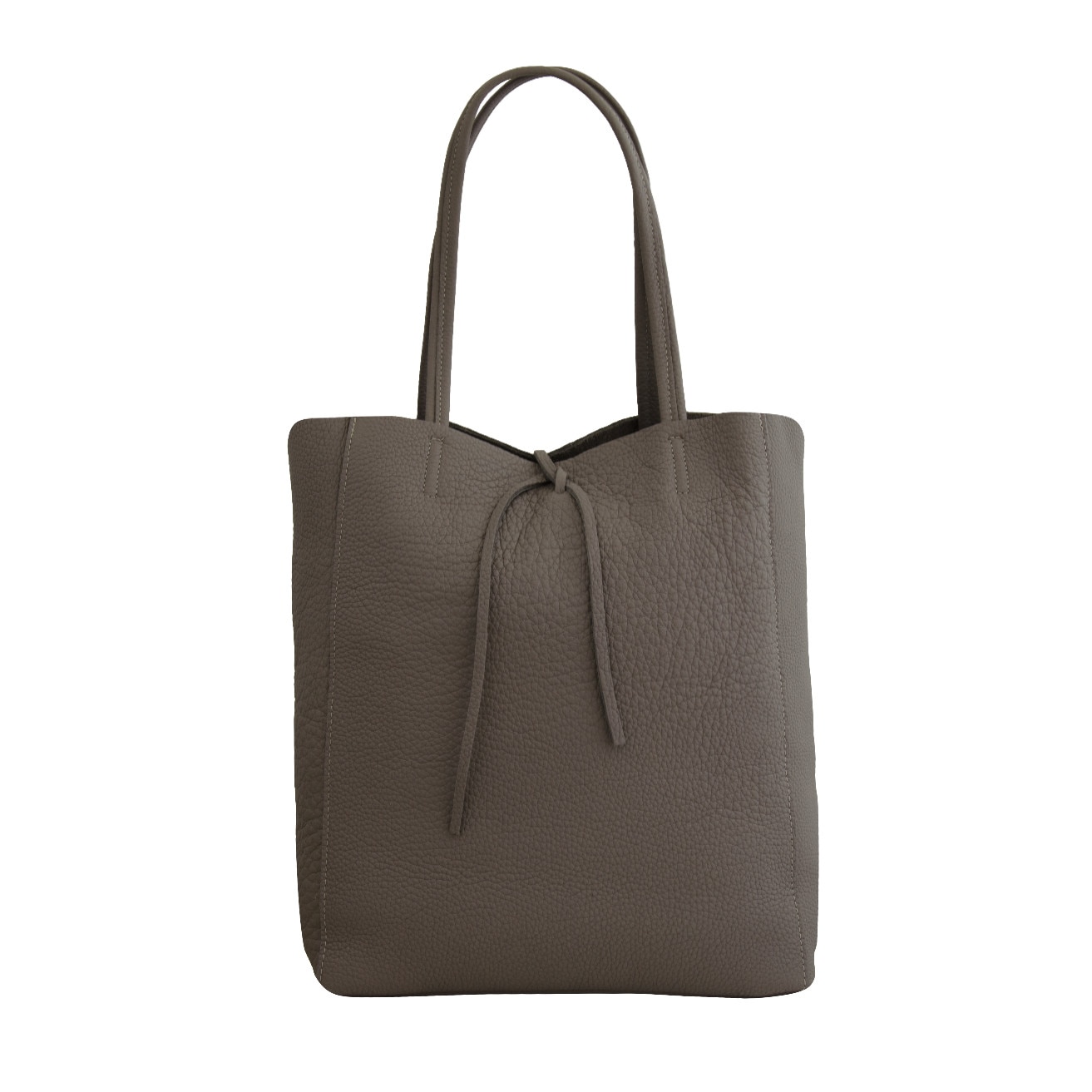 Geanta tip traista din piele naturala, Sia, Taupe