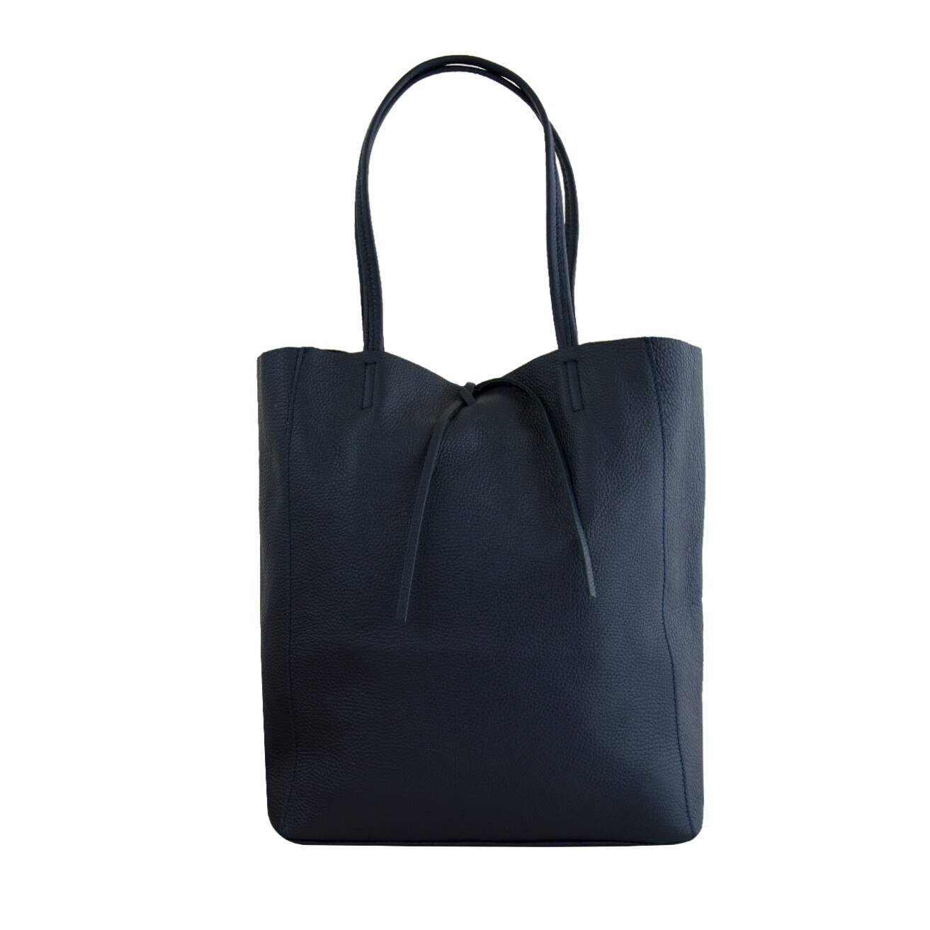 Geanta tip traista din piele naturala, Sia, Bleumarin