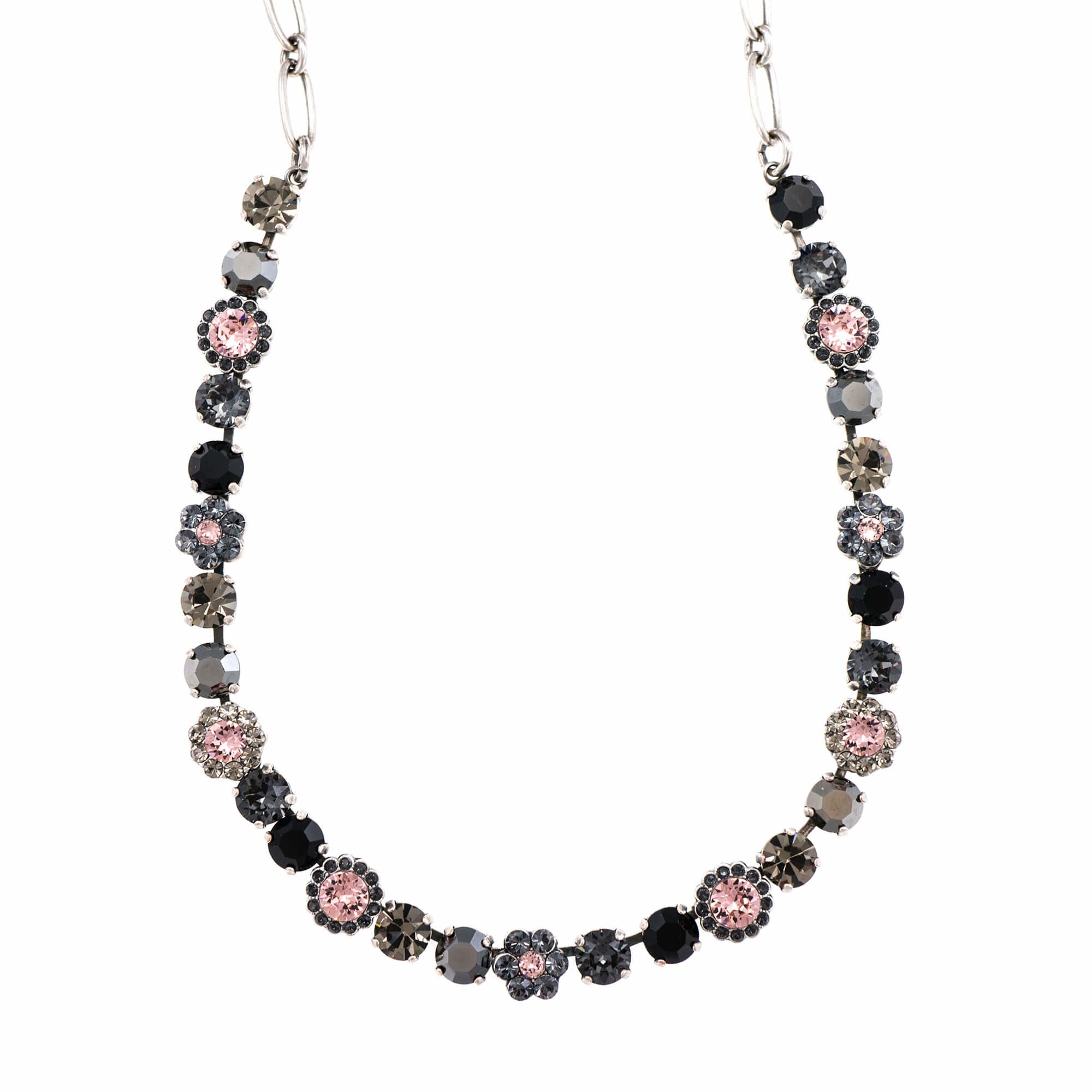 Colier placat cu Argint 925, Cristale, Black Velvet by Roxannes - Mariana Jewellery, Negru/Gri 3173/4-1073SP