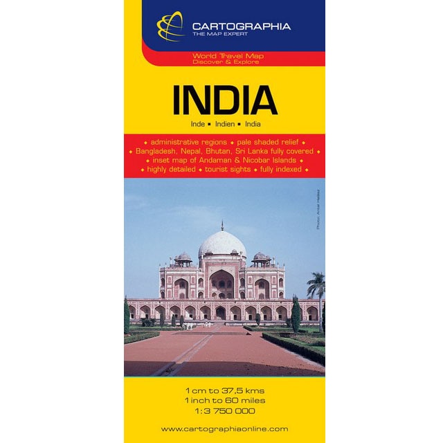 Harta rutiera India 1:3.750.000