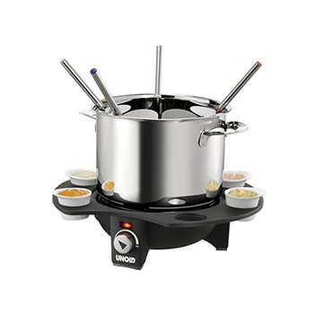Set fondue electric Unold, 1000W, Inox/Negru Set fondue electric Unold, 1000W, Inox/Negru