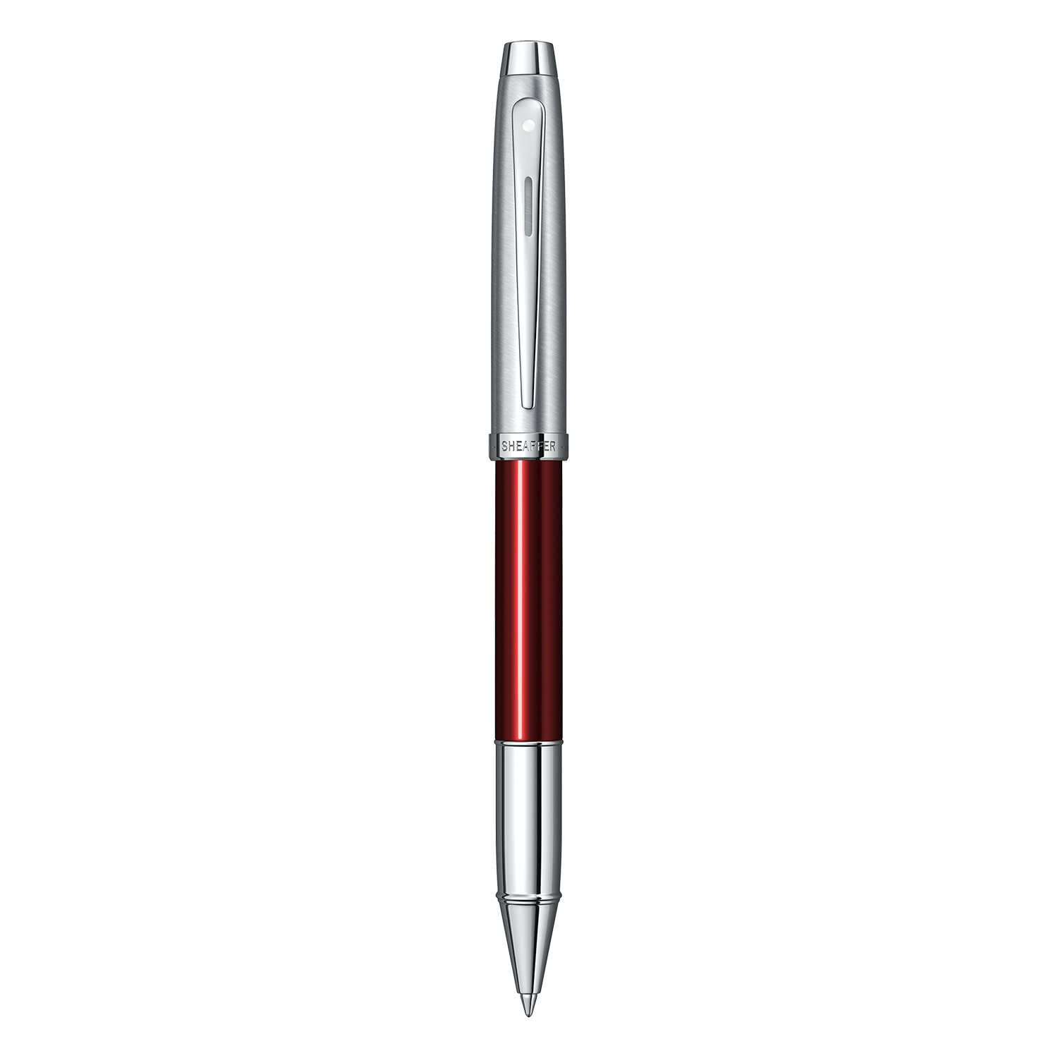 Roller Sheaffer 100 Translucent Red & Brushed Chrome NT