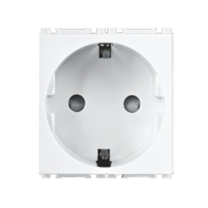 Контакт Panasonic, Със защита от деца, 2м, Модулен, Бял