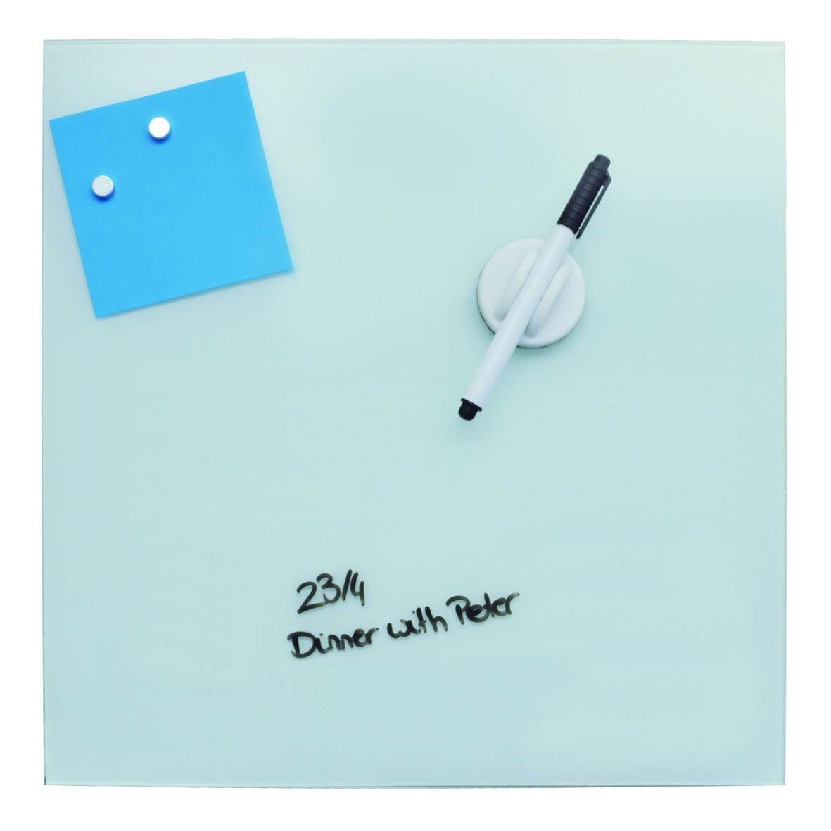 Tabla de sticla Desq magnetica, 45x45cm, alb