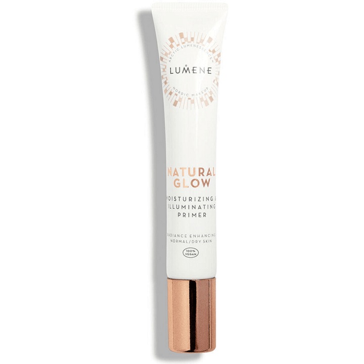 Основа за грим Lumene Natural Glow Moisturizing & Illuminating Primer, Светлоотразяваща, Хидратираща, 20мл