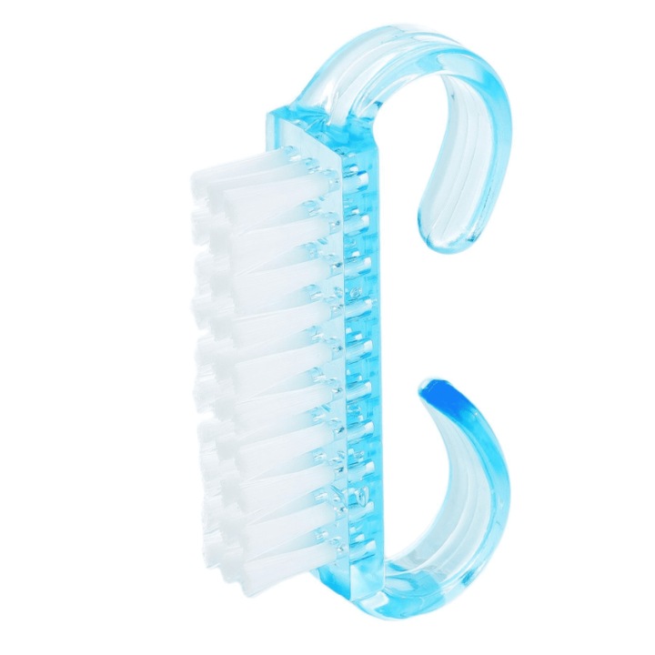 Perie pentru unghii, Intervion, Plastic, Alb/Albastru