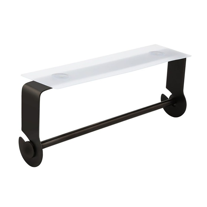 Papírtörlő tartó, BOMSTOM, Öntapadós, Fekete