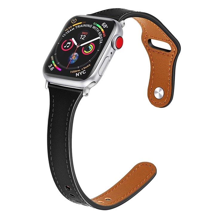 Női Okosóra szíj, Apple Watchhoz 1/2/3/4/5/6/7/8/SE/SE 2 38/40/41mm, óraszíj, F915, fekete