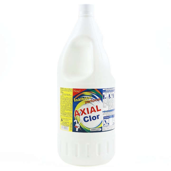 Klóros fehérítő Axial, klasszikus, 2 l mennyiség, jellegzetes illat, fehérít és fertőtlenít