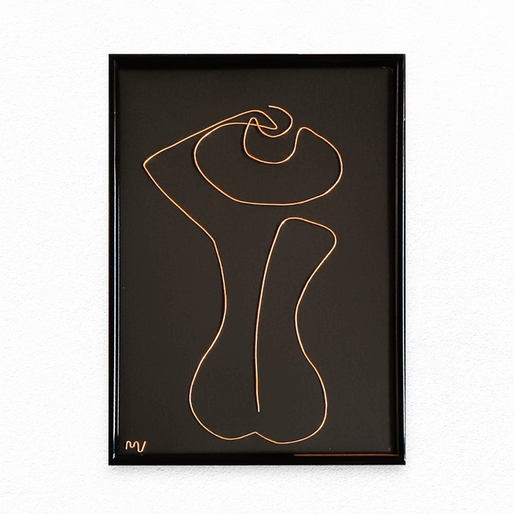 Tablou Nud cu mana cu palarie, 21x30 cm