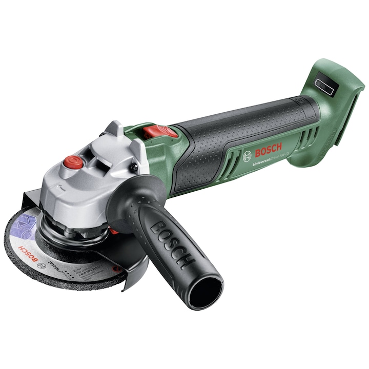 Polizor unghiular pe acumulator Bosch UniversalGrind 06033E5001, 18 V, 125 mm diametru disc, 12.000 RPM, fara acumulator/incarcator