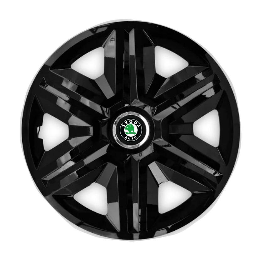 Set 4 capace roti hubcaps fast black R14 pentru gama auto Skoda - eMAG.ro