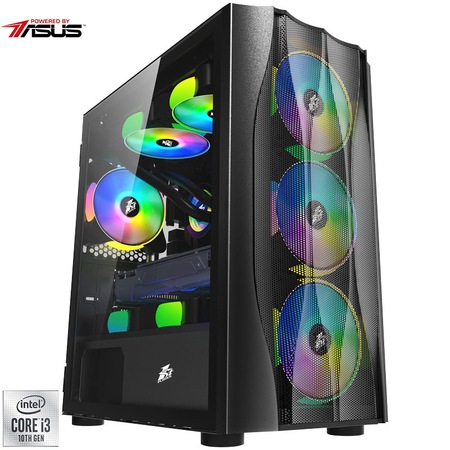 Desktop PC Gaming Serioux Powered by ASUS cu procesor Intel® Core™ i3-10100F, RTX 3050, 16GB DDR4, 500GB SSD – un calculator puternic, completat de placa video performanta si stocare rapida!