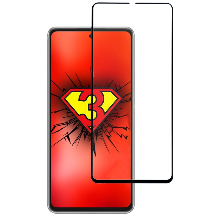 3MK védőfólia Samsung Galaxy A73 5G-hez, üveg, fekete / átlátszó