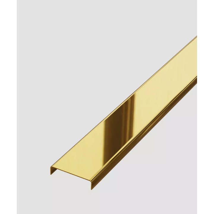 Profil U, Inox, 270 x 0.9 x 5 cm, grosime 0.6 mm, Auriu cu finisaj lucios