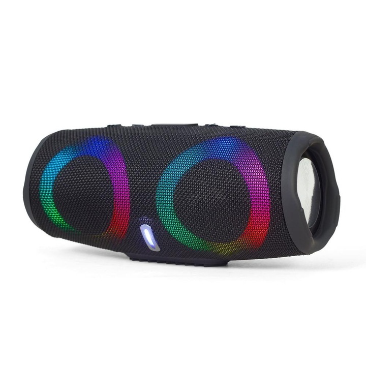 Boxa portabila stereo Bluetooth 2.0, Gembird, SPK-BT-LED-02, iluminare din spate cu LED, Multicolor