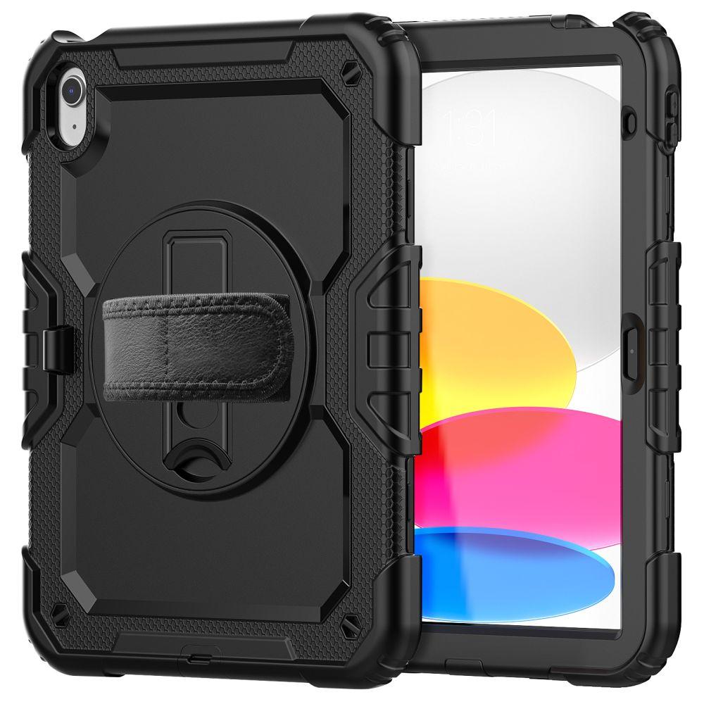 Husă tabletă compatibilă cu iPad 2025 de 11 inch (iPad 11) - SOLID360, rezistentă la șocuri, cu suport, negru