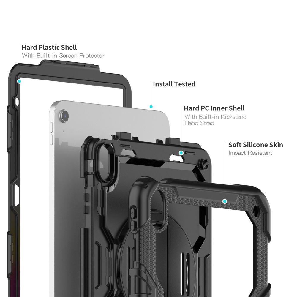 Husă tabletă compatibilă cu iPad 2025 de 11 inch (iPad 11) - SOLID360, rezistentă la șocuri, cu suport, negru