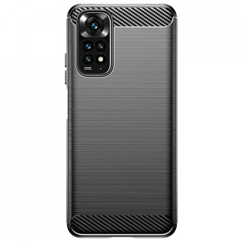 Husa pentru Xiaomi Redmi Note 11 Pro 4G / Note 11 Pro 5G / Note 12 Pro 4G - Techsuit Carbon Silicone - Black