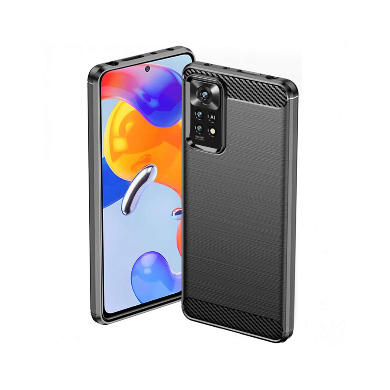 Husa pentru Xiaomi Redmi Note 11 Pro 4G / Note 11 Pro 5G / Note 12 Pro 4G - Techsuit Carbon Silicone - Black