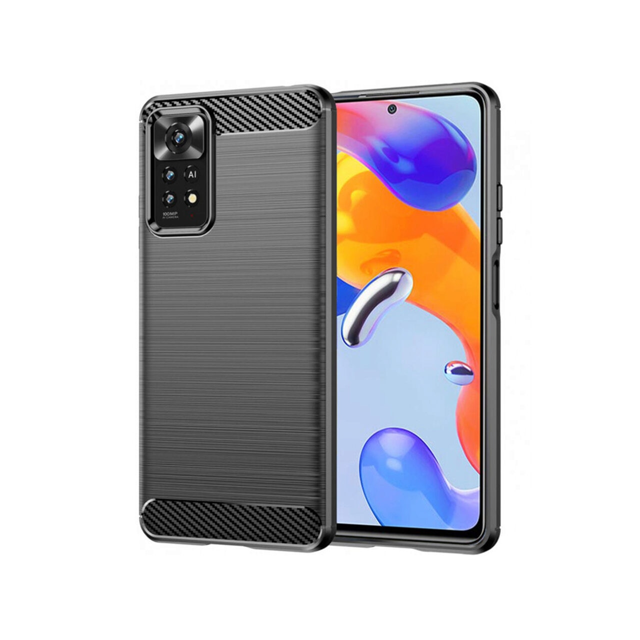 Husa pentru Xiaomi Redmi Note 11 Pro 4G / Note 11 Pro 5G / Note 12 Pro 4G - Techsuit Carbon Silicone - Black