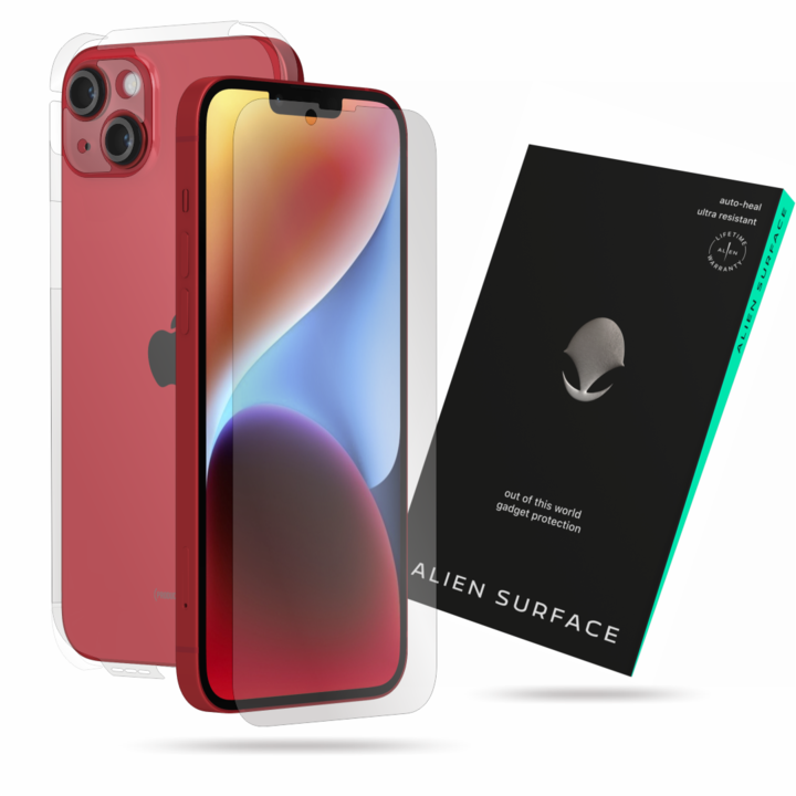 Alien Surface fólia, Apple iPhone 14 Plus, védőfólia képernyő, hátlap, oldal, kamera