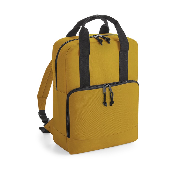 Hátizsák hőszigetelt rekesszel és fényvisszaverő elemekkel, mustársárga, 16 l, unisex